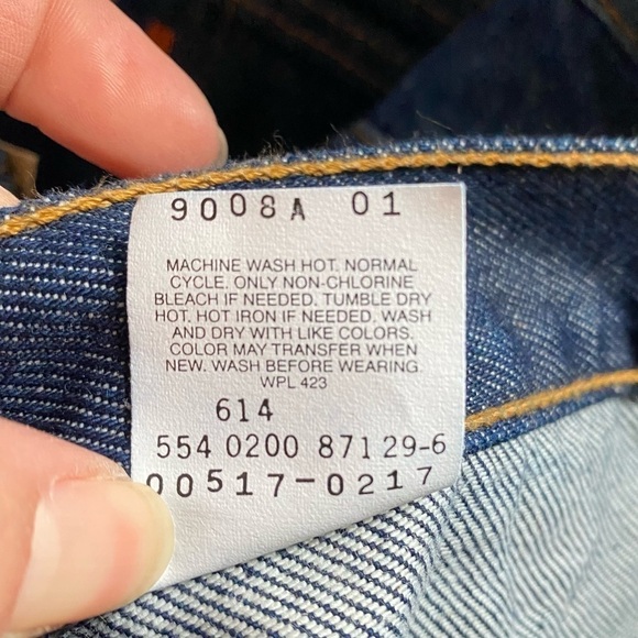 Vintage Levi’s 517 Bootcut Jeans Rigid Dark Wash Denim 90s Retro Hemmed Mens 34 - Picture 10 of 12